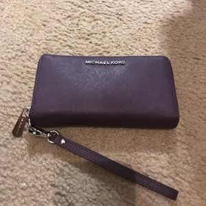 Michael Kors purple zip wallet